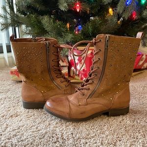 Bedazzled Zip-Up Boots